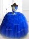 Beautiful Hand Made Flowers Sweet 16 Dresses in Royal Blue