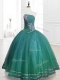 Beautiful Strapless Beading Sweet 16 Dresses in Dark Green