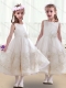 Lovely Scoop Flower Little Girl Dress with Beading and Appliques