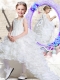 Lovely Scoop High Low White Flower Adorable Little Girl Pageant Dresses with Ruffled Layers