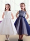 Sweet Scoop Ruching Tea Length Flower Adorable Little Girl Pageant Dresses