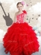 Popular Beading and Ruffles Mini Quinceanera Dresses in Red