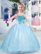 Beautiful Spaghetti Straps Light Blue Little Girl Pageant Dress with Beading Beautiful Spaghetti Straps Light Blue Little Girl Pageant Dress with Beading