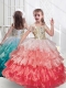 Beautiful Spaghetti Straps Little Girl Pageant Dresses with Ruffled Layers and Beading