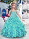 Customized Straps Ball Gown Little Girl Pageant Dresses with Ruffles
