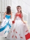 Fashionable Halter Top Satin Little Girl Pageant Dresses with Appliques