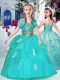 Fashionable Halter Top Turquoise Little Girl Pageant Dresses with Appliques Fashionable Halter Top Turquoise Little Girl Pageant Dresses with Appliques