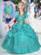 New Style Halter Top Bubles Little Girl Pageant Dresses in Turquoise
