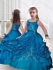 New Style Square Taffeta Little Girl Pageant Dresses with Appliques and Bubles
