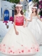 Simple Spaghetti Straps Little Girl Pageant Dresses with Appliques and Beading