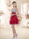 2016 Wonderful Straps Sequins and Ruching Dama Dresses in Wine Red