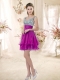 Hot Sale Straps Short Sexy Prom Fuchsia Dresses with Sequins