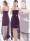 Latest Spaghetti Straps High Low 2016 Dama Dress in Burgundy