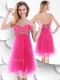 Sexy Sweetheart Hot Pink Short Prom Dress with Beading