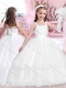 Classical Straps Laced and Applique Long Mini Quinceanera Dresses with Zipper Up
