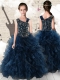 Gorgeous Navy Blue Mini Quinceanera Dresses with Beading and Ruffles