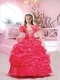 Pretty Spaghetti Straps Beaded and Bubble Mini Quinceanera Dresses in Organza