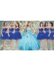 Fashionable Applique Aqua Blue Quinceanera Dress and Short Blue Dama Dresses