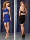 2016 New Two Piece Column Elastic Woven Satin Prom Dress with Beading