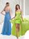 Classical Chiffon Beaded Yellow Green Long Prom Dress with Empire