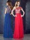 One Shoulder Beaded Coral Red Prom Dress with See Through Back