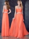 Fashionable Empire Sweetheart Beaded Prom Dress in Orange Red