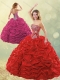 New Style Puffy Skirt Bubble Red Sweet 16 Dress in Taffeta