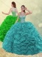 Discount Pretty See Through Scoop Beaded and Bubble Green Quinceanera Dress