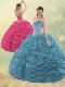 Latest Taffeta Teal 15th Birthday Dress with Beading and Bubbles