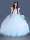 Really Puffy Light Blue 15th Birthday Dress with Beading and Ruffles
