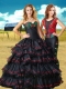 Two For One Black 15th Birthday Dress with Embroidery and Ruffled Layers