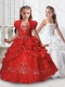New Beaded and Bubble Red Little Girl Pageant Dresses with Spaghetti Straps