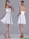 2016 Elegant Empire Strapless Beaded White Prom Dress in Chiffon
