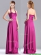 Classical Halter Top Fuchsia Long Prom Dress in Elastic Woven Satin