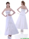 Elegant Ankle Length White Dama Dress with Embroidery and Beading