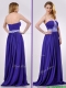 Empire Strapless Beaded Purple Long Prom Dress for Evening