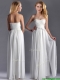 Exquisite Empire Sweetheart Ruched White Long Dama Dress in Chiffon