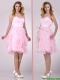 Lovely Empire Baby Pink Knee Length Prom Dress with Ruffles