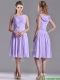 Lovely Empire Chiffon Lavender Dama Dress with Beading and Ruching