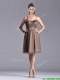 Popular Chiffon Brown Short Prom Dress with Spaghetti Straps