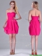 Simple Empire Sweetheart Chiffon Hot Pink Short Dama Dress for Homecoming  Simple Empire Sweetheart Chiffon Hot Pink Short Dama Dress for Homecoming