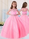 Beautiful Ball Gowns Scoop Short Sleeves Little Girl Pageant Dress in Baby Pink  Beautiful Ball Gowns Scoop Short Sleeves Little Girl Pageant Dress in Baby Pink
