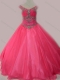 Cute Beaded Bodice Zipper Up Little Girl Pageant Dress in Hot Pink