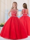 Pretty Ball Gowns Scoop Organza Red Little Girl Pageant Dress with Beading  Pretty Ball Gowns Scoop Organza Red Little Girl Pageant Dress with Beading