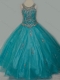 New Arrival Ball Gown Scoop Organza Long Lace Up Mini Quinceanera Dress with Beading