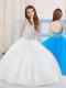 Top Selling Ball Gown Halter Tulle Beaded Mini Quinceanera Dress in Whit