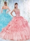 Latest Visible Boning Beaded Bodice Detachable Quinceanera Gown in Organza