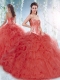 Classical Brush Train Detachable Quinceanera Dresses with Beading and Ruffles