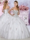 Classical Tulle White Sweetheart Quinceanera Dress with Beading and Appliques