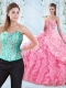 Discount Beaded Bodice Visible Boning Rose Pink Detachable Sweet 15th Birthday Dresses